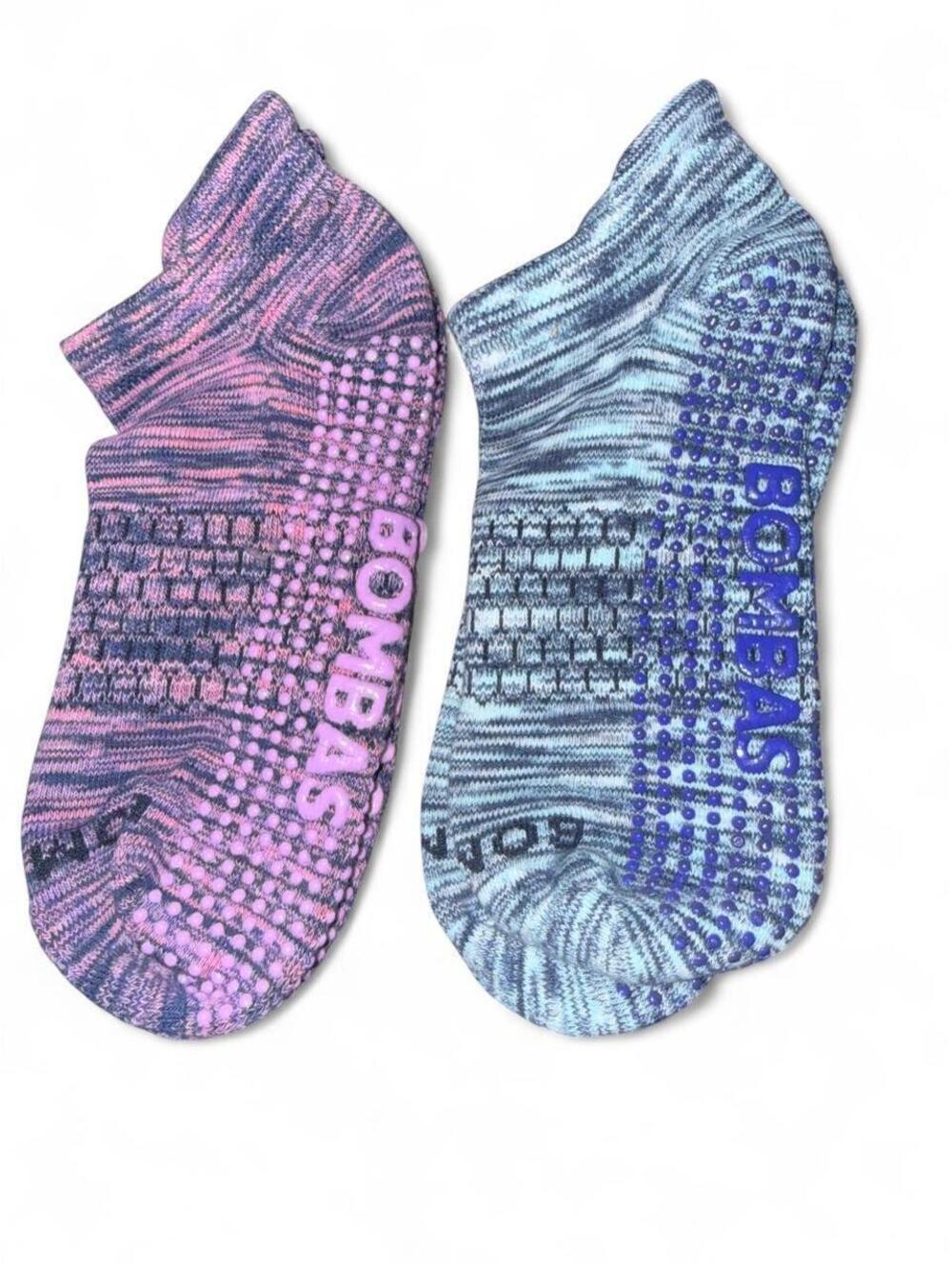 Bombas Women's gripper space dye socks blue purple sz M new without tags